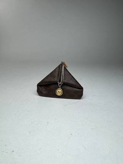 Vintage Celine Paris leather monogram case brown