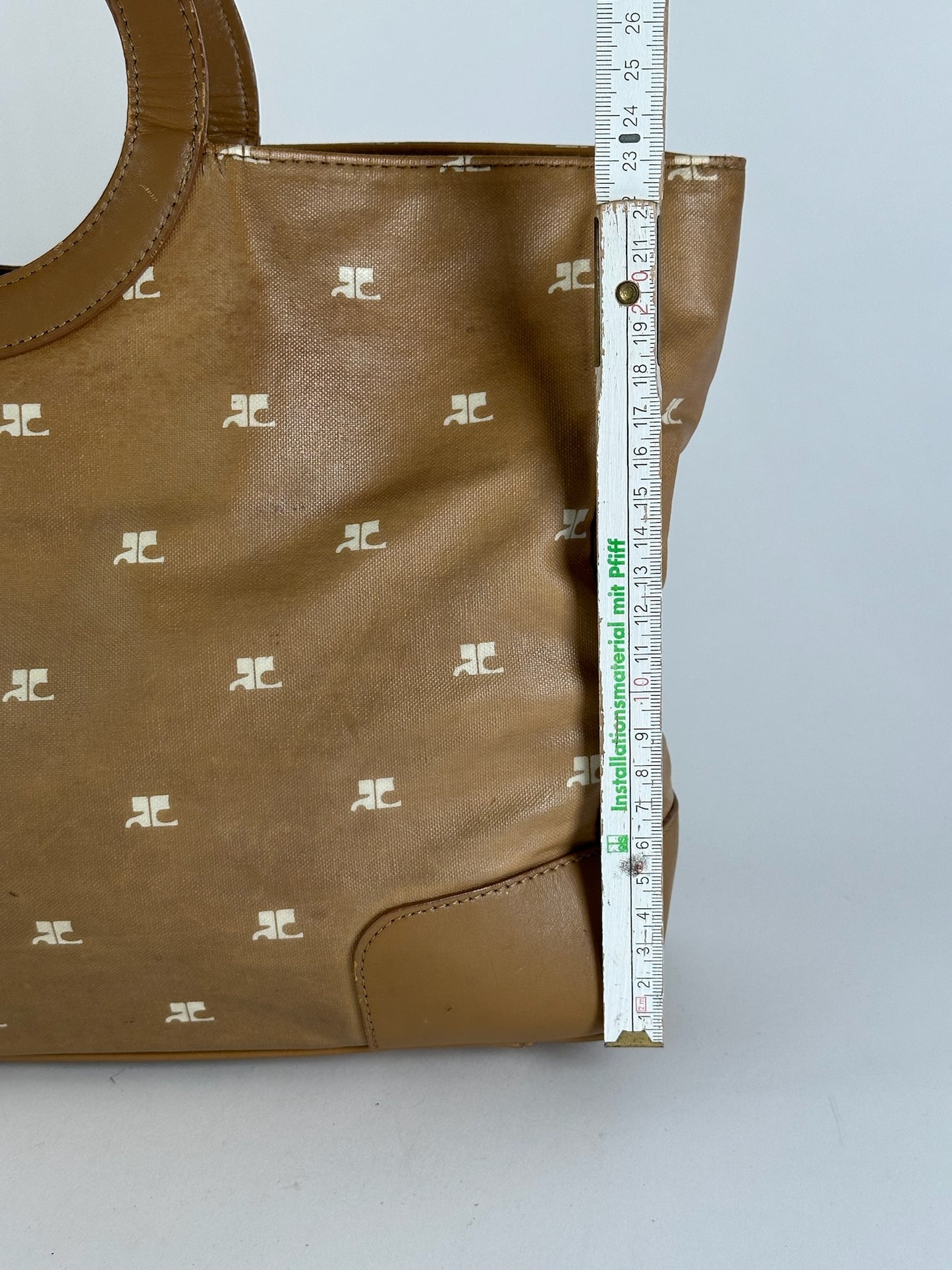 Sac à main vintage Courreges Monogram Doré Marron