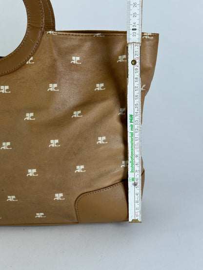 Sac à main vintage Courreges Monogram Doré Marron