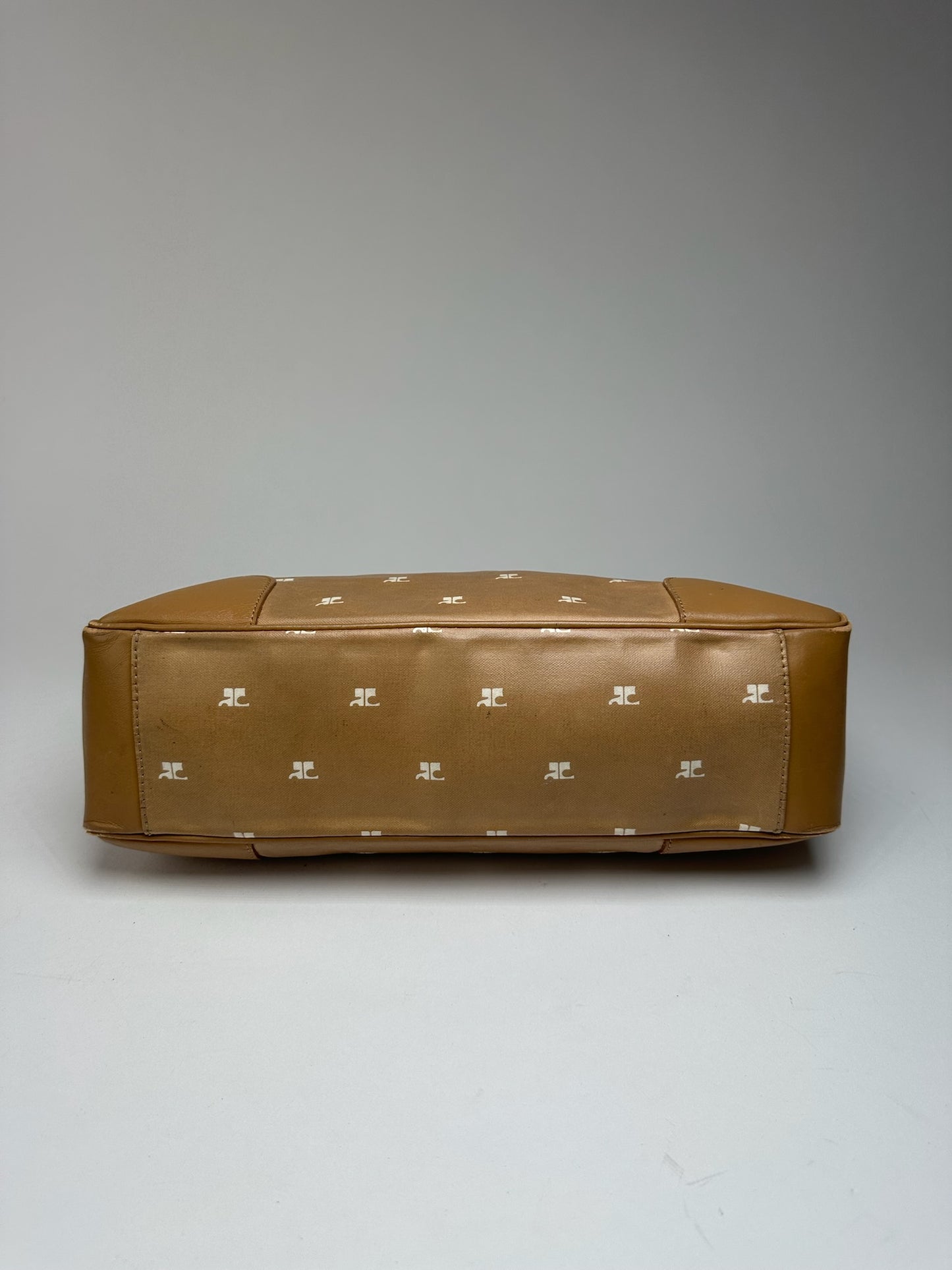 Sac à main vintage Courreges Monogram Doré Marron