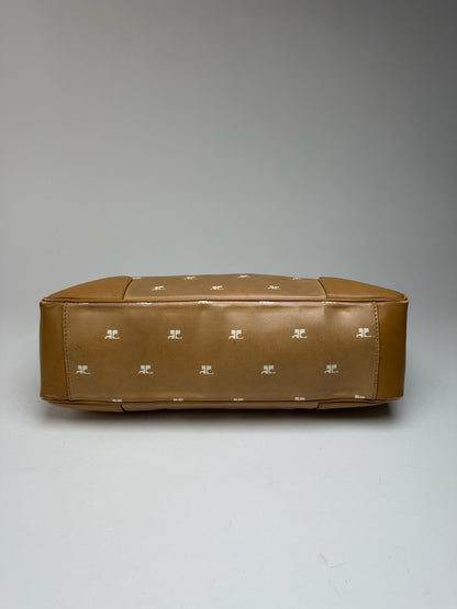 Sac à main vintage Courreges Monogram Doré Marron