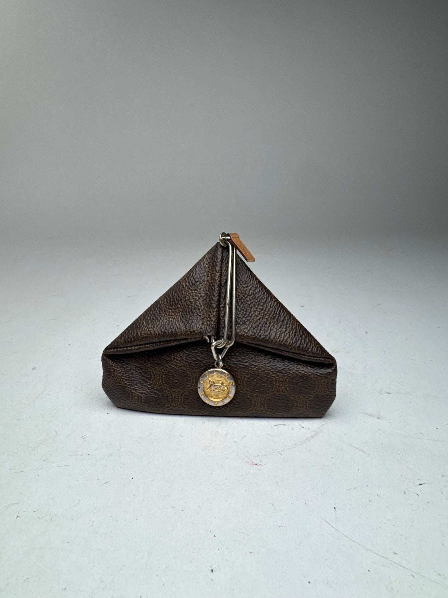 Vintage Celine Paris leather monogram case brown