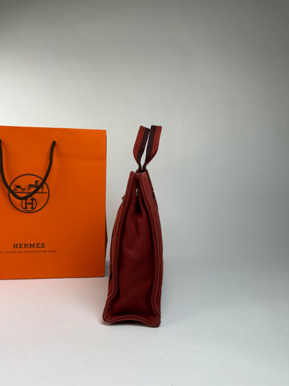 Vintage Hermès Fourre-Tout Canvas Tote Late 1990s Rust Red