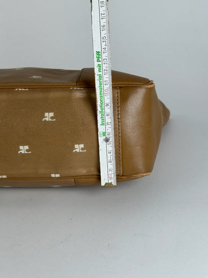 Sac à main vintage Courreges Monogram Doré Marron