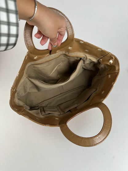 Sac à main vintage Courreges Monogram Doré Marron