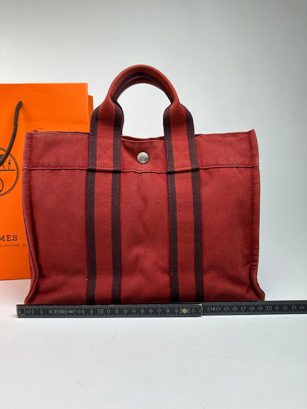 Vintage Hermès Fourre-Tout Canvas Tote Late 1990s Rust Red