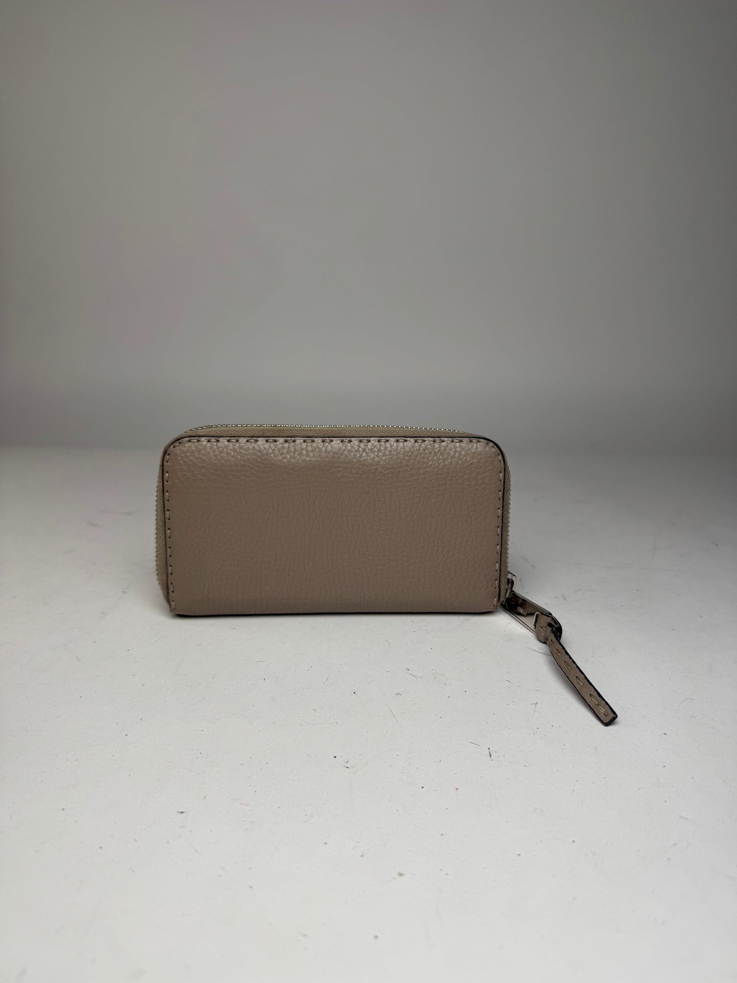 Vintage Fendi Roma Zippy Leather Wallet grey