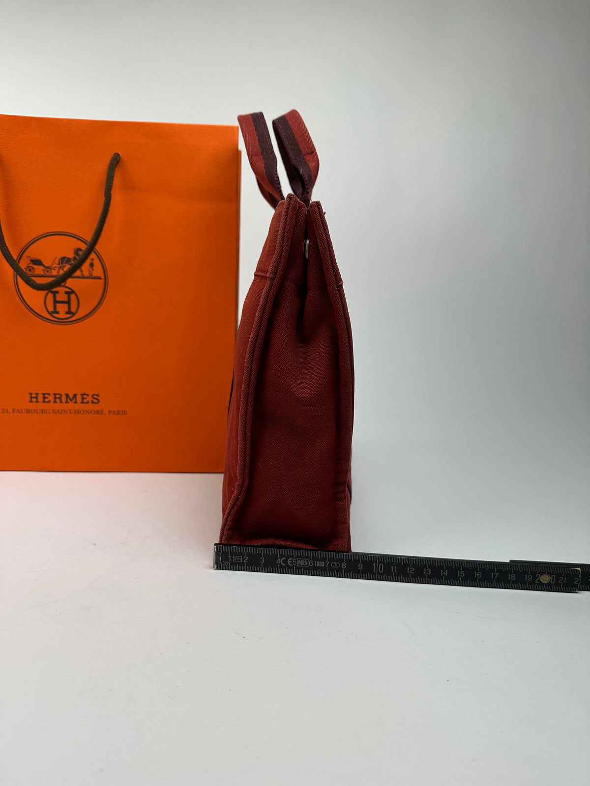 Vintage Hermès Fourre-Tout Canvas Tote Late 1990s Rust Red