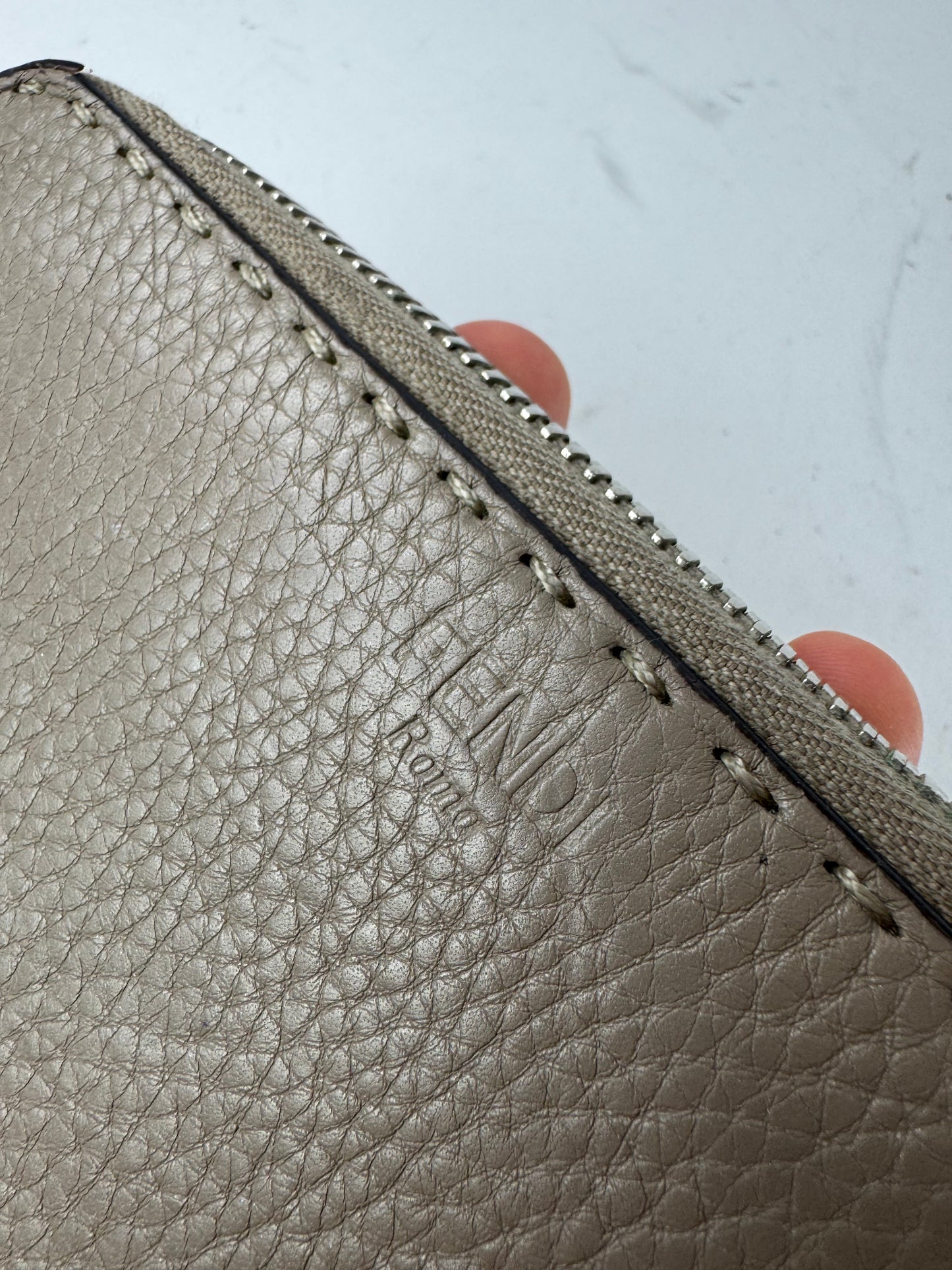 Vintage Fendi Roma Zippy Leather Wallet grey