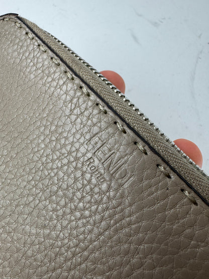 Vintage Fendi Roma Zippy Leather Wallet grey