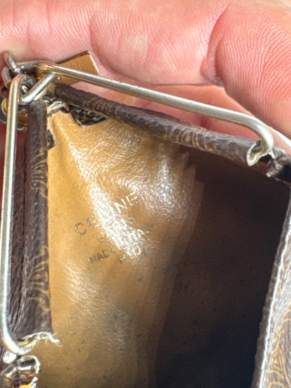 Vintage Celine Paris leather monogram case brown