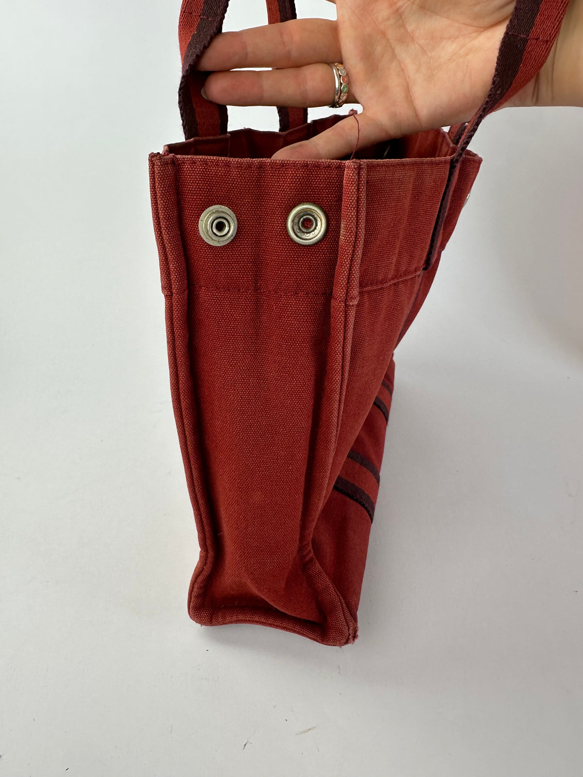 Vintage Hermès Fourre-Tout Canvas Tote Late 1990s Rust Red