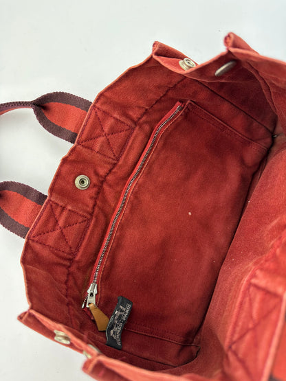 Vintage Hermès Fourre-Tout Canvas Tote Late 1990s Rust Red