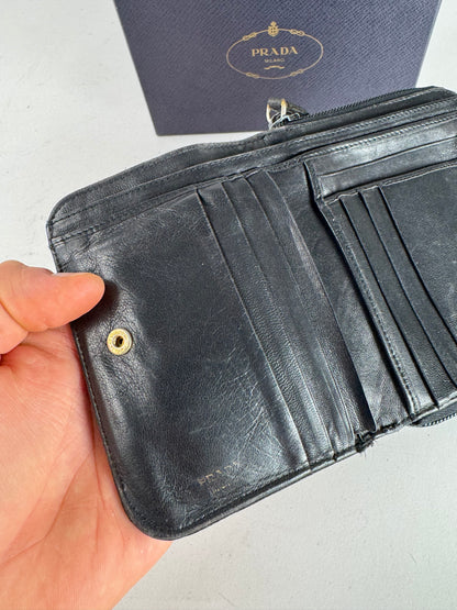 Vintage Prada Canvas Wallet Black