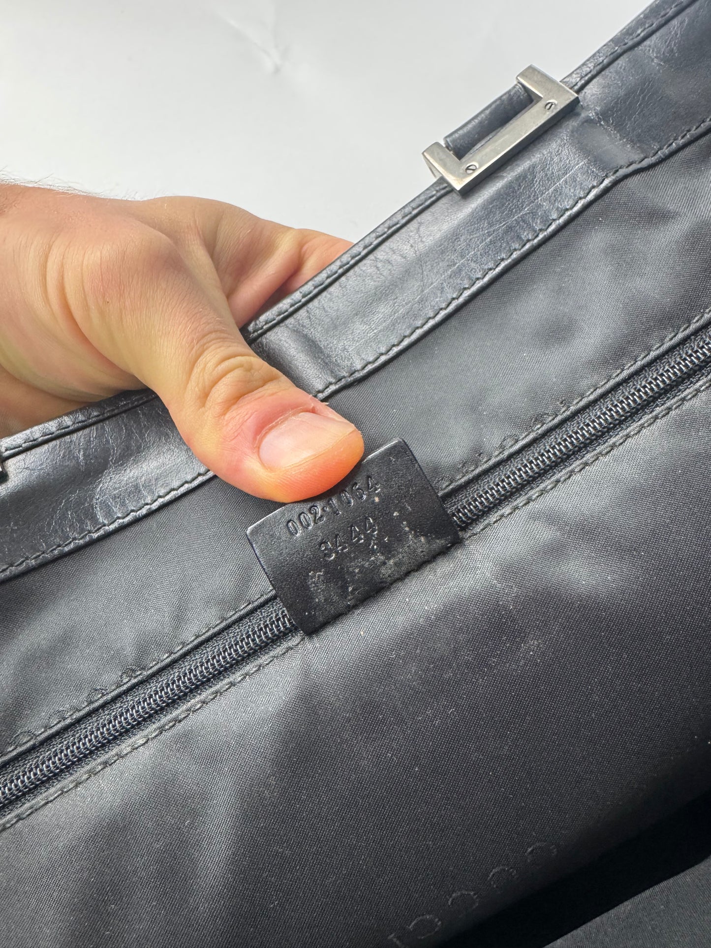 Vintage Gucci Jackie Leather Canvas Bag Black