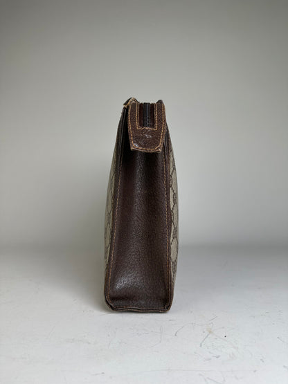 Vintage Gucci GG Supreme Canvas Pouch Beige Brown