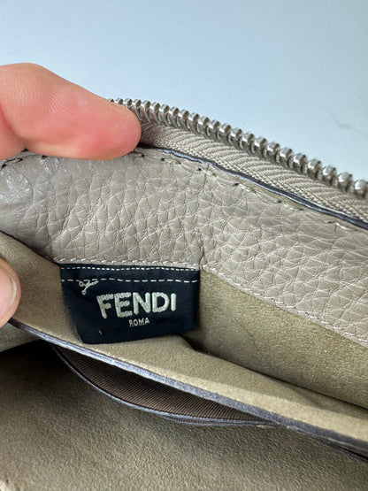 Vintage Fendi Roma Zippy Leather Wallet grey
