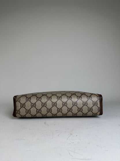 Vintage Gucci GG Supreme Canvas Pouch Beige Brown