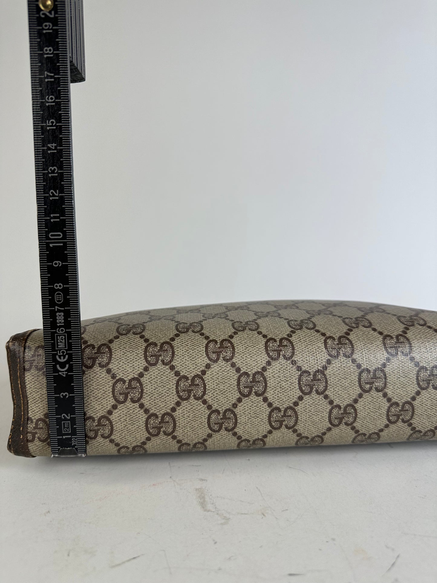 Vintage Gucci GG Supreme Canvas Pouch Beige Brown