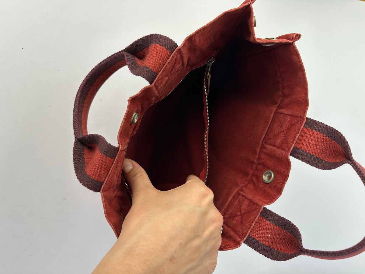Vintage Hermès Fourre-Tout Canvas Tote Late 1990s Rust Red