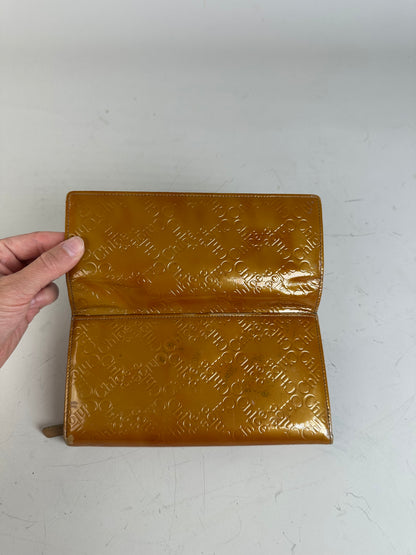 Vintage Chloé Textured Leather Wallet Yellow Gold