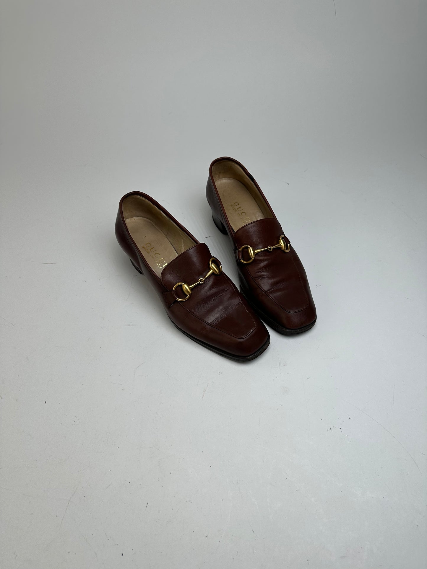 Vintage Gucci Heeled Horsebit Leather Boots Brown EU37