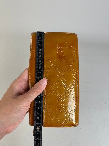 Vintage Chloé Textured Leather Wallet Yellow Gold