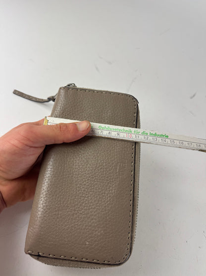 Vintage Fendi Roma Zippy Leather Wallet grey