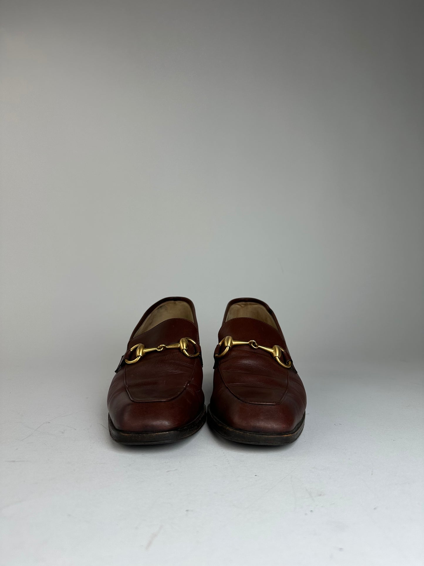 Vintage Gucci Heeled Horsebit Leather Boots Brown EU37