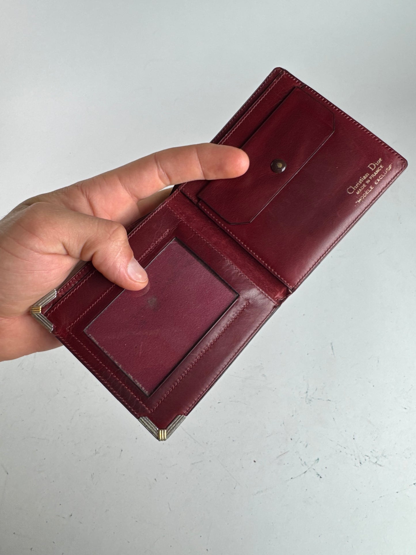 Vintage Dior Leather Flapable Wallet purple