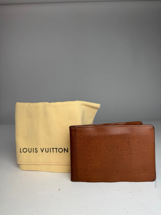 Vintage Louis Vuitton Taiga Leather Card Holder Brown