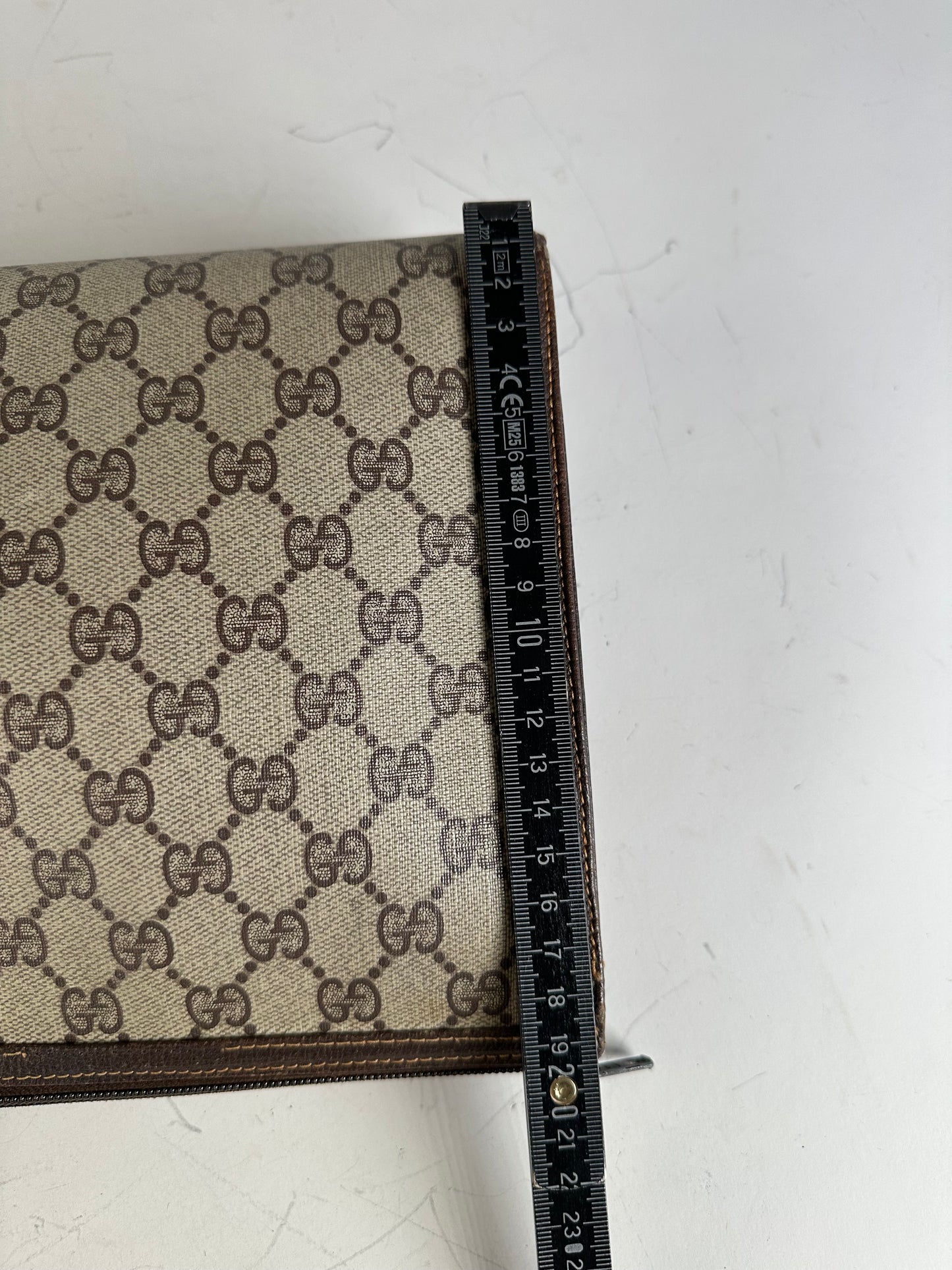Vintage Gucci GG Supreme Canvas Pouch Beige Brown