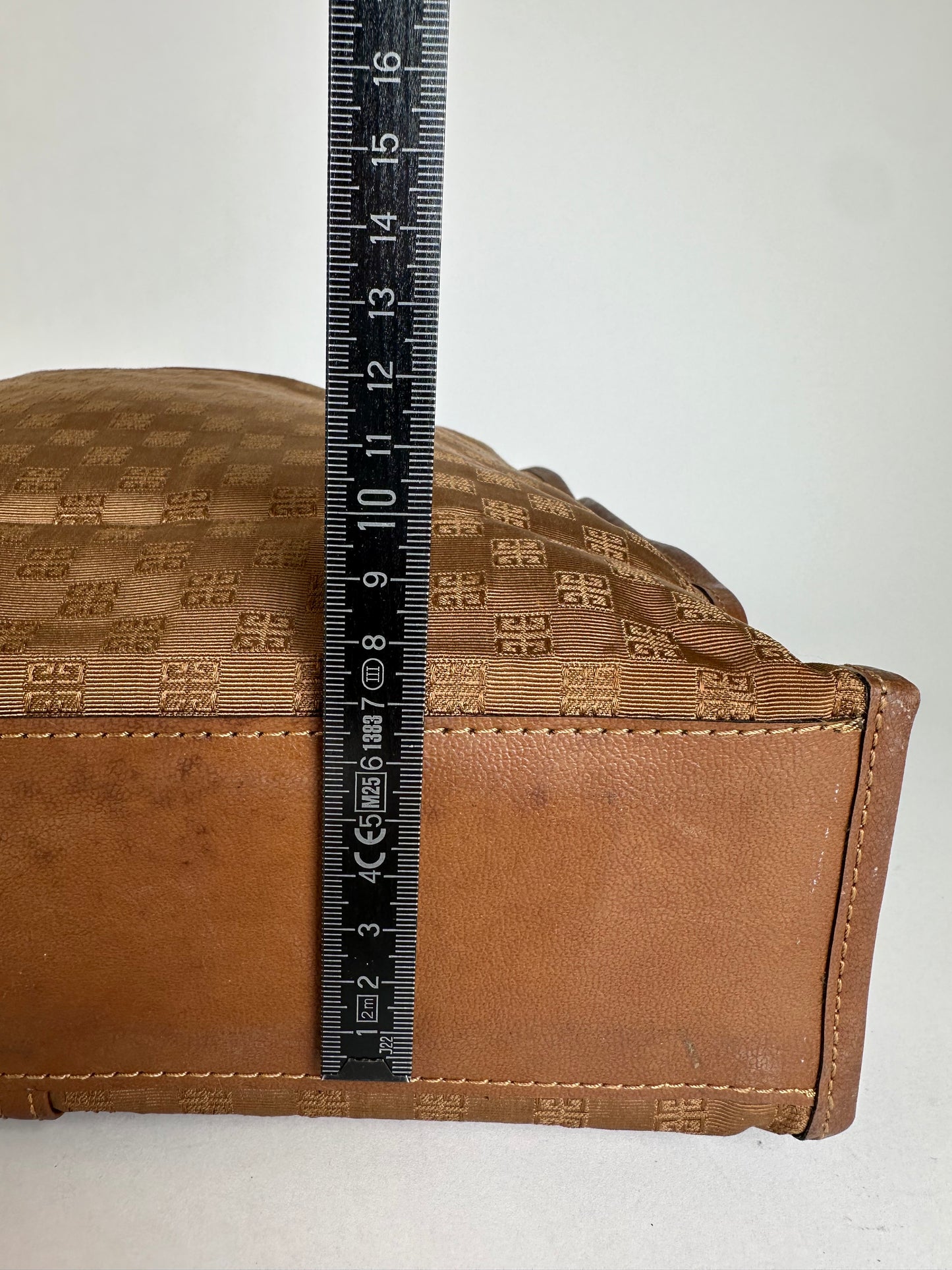 Vintage Givenchy 4G Monogram Canvas Leather Tote Bag Brown
