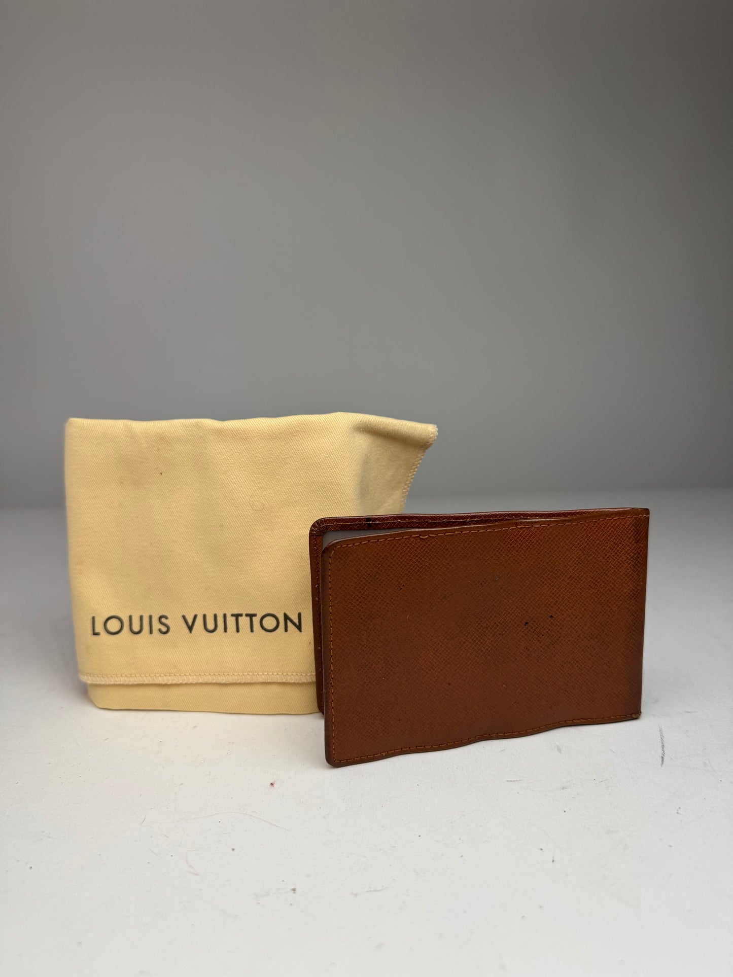 Vintage Louis Vuitton Taiga Leather Card Holder Brown