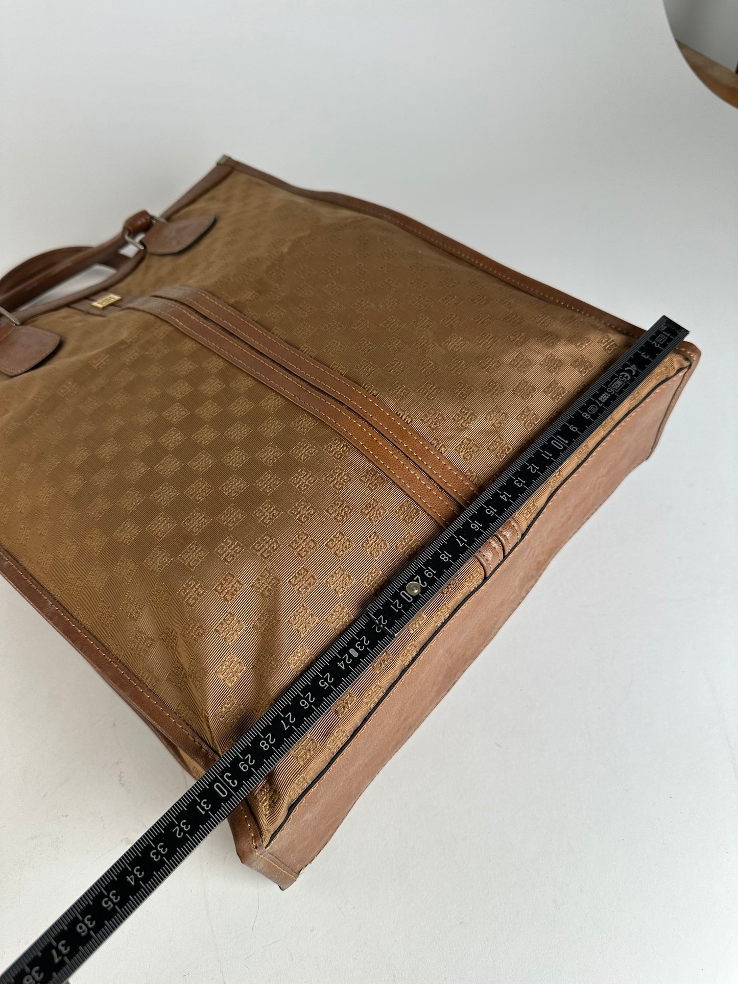 Vintage Givenchy 4G Monogram Canvas Leather Tote Bag Brown