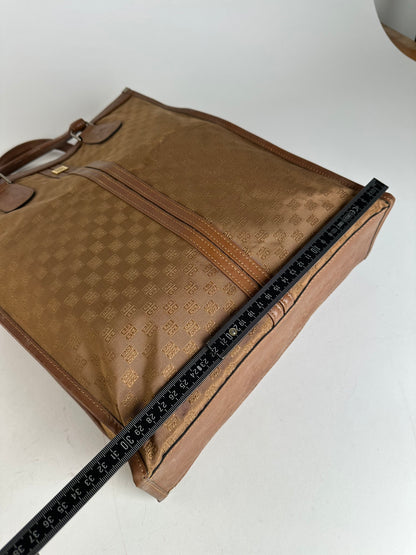 Vintage Givenchy 4G Monogram Canvas Leather Tote Bag Brown