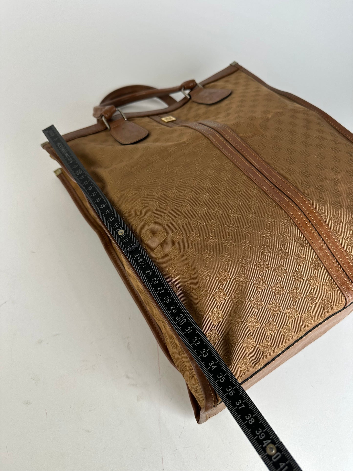 Vintage Givenchy 4G Monogram Canvas Leather Tote Bag Brown