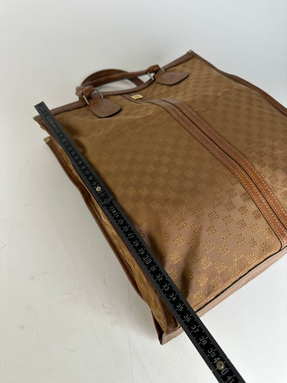 Vintage Givenchy 4G Monogram Canvas Leather Tote Bag Brown