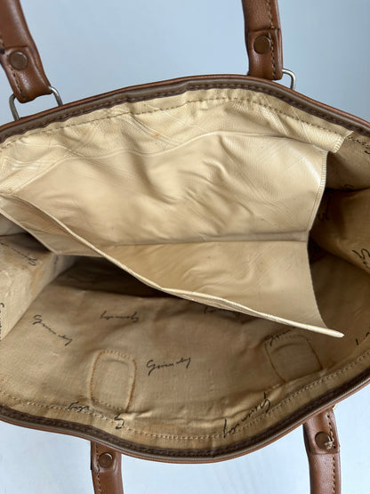 Vintage Givenchy 4G Monogram Canvas Leather Tote Bag Brown
