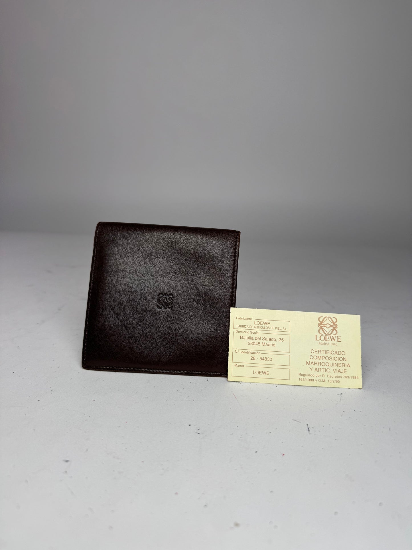 Vintage Loewe Madrid Flapable Leather Wallet dark brown