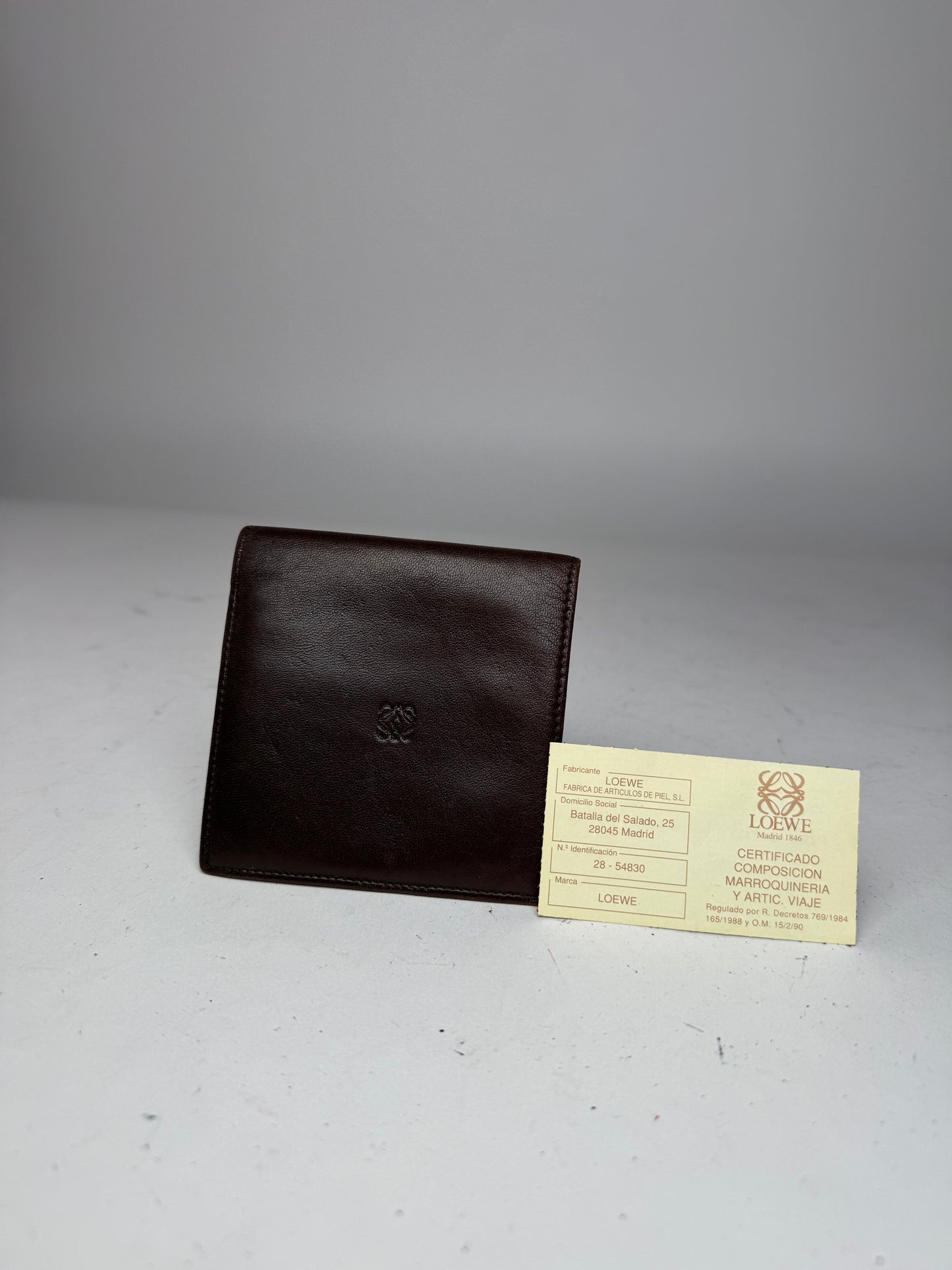 Vintage Loewe Madrid Flapable Leather Wallet dark brown