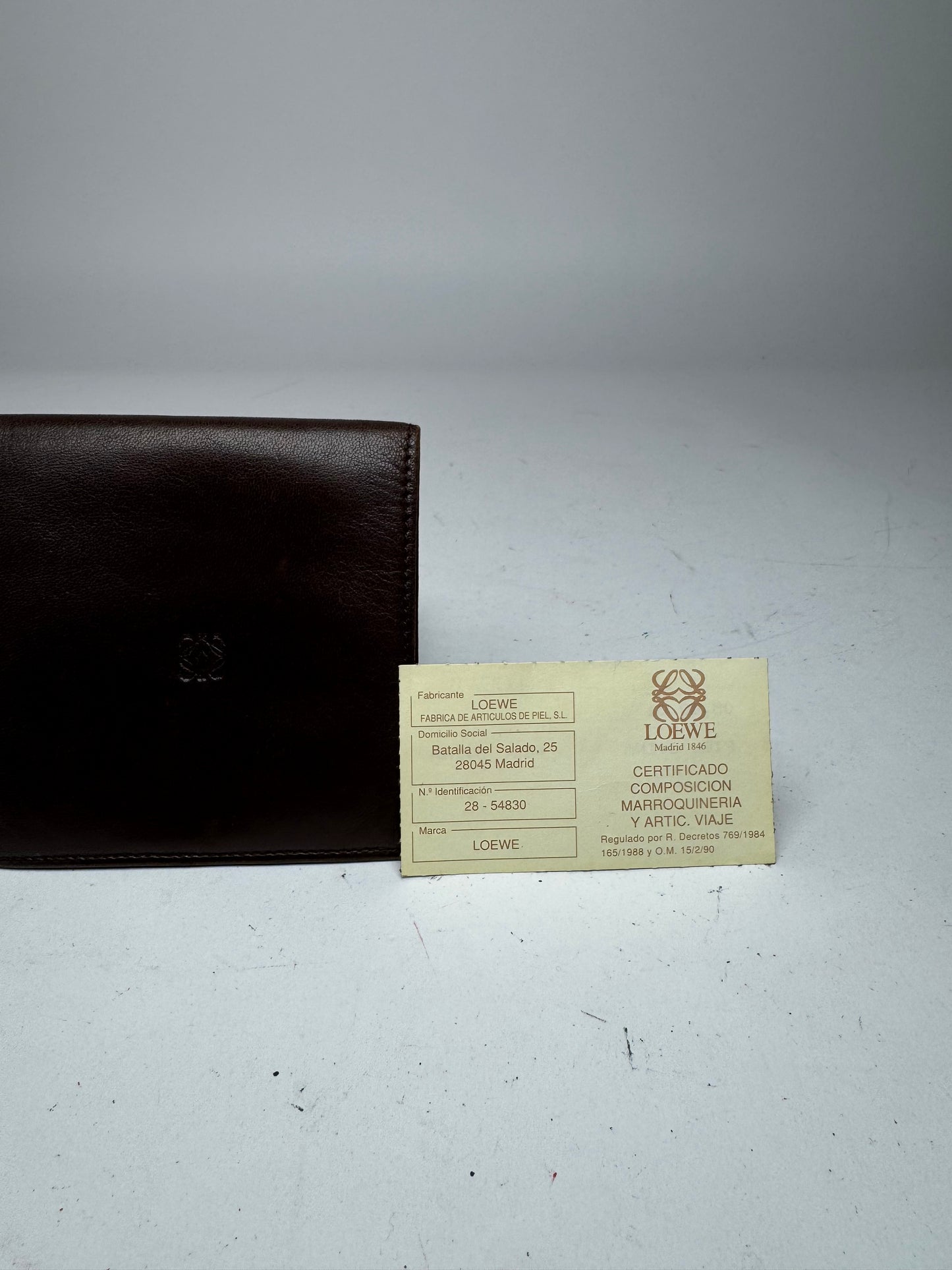 Vintage Loewe Madrid Flapable Leather Wallet dark brown