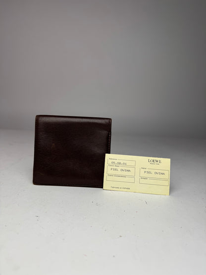 Vintage Loewe Madrid Flapable Leather Wallet dark brown