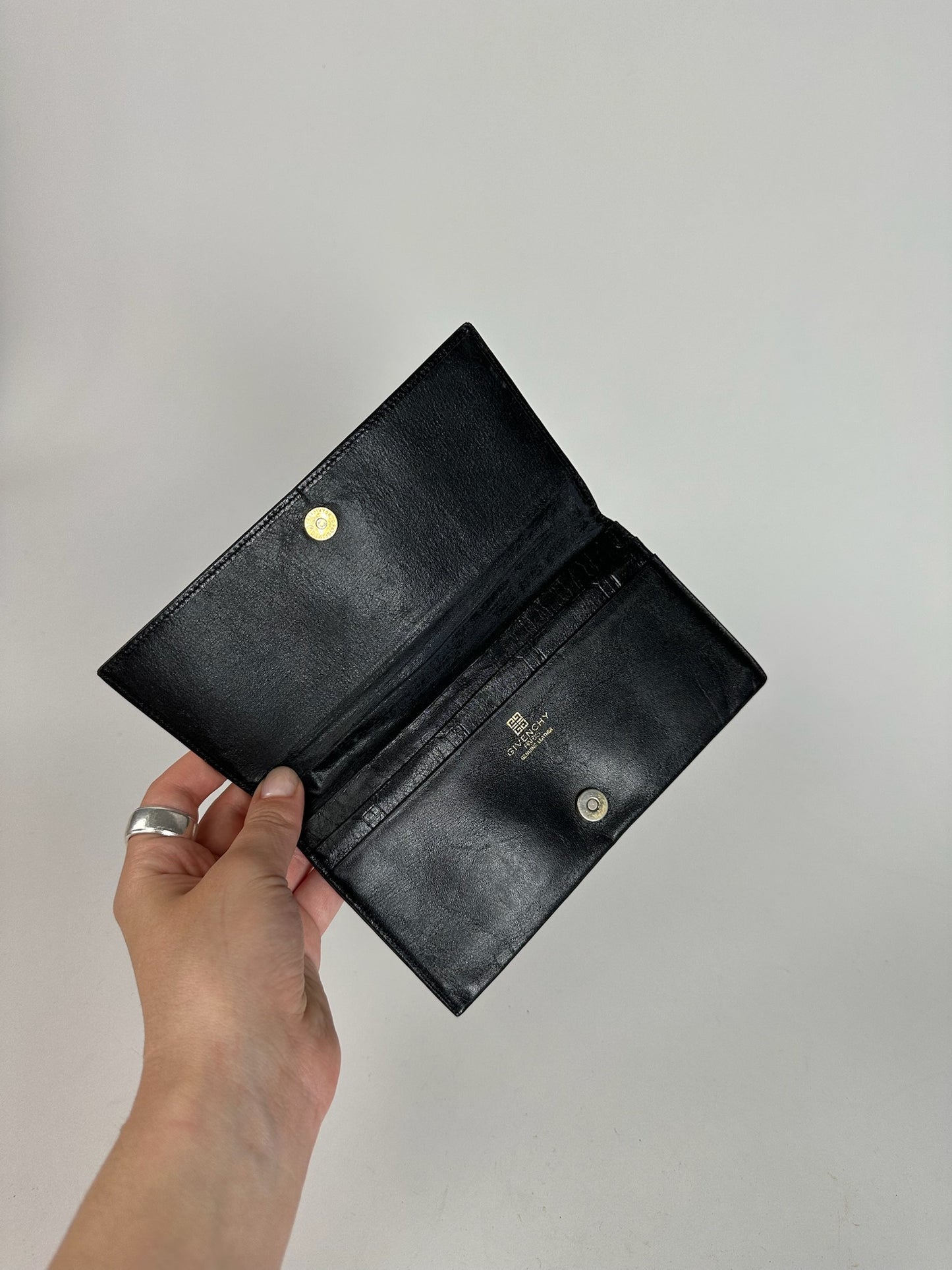 Vintage Givenchy GV3 Leather Wallet black