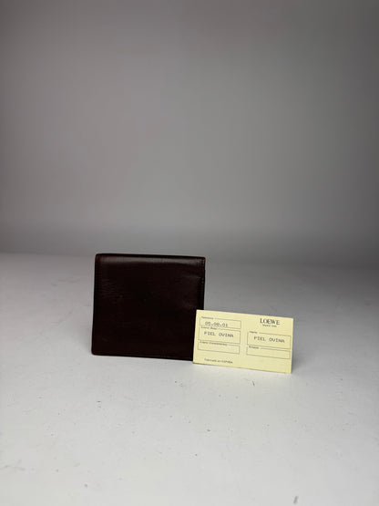 Vintage Loewe Madrid Flapable Leather Wallet dark brown