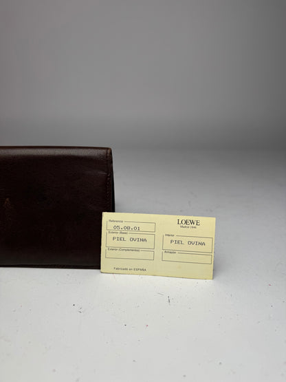 Vintage Loewe Madrid Flapable Leather Wallet dark brown