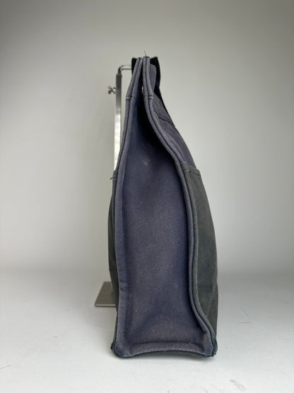 Vintage Hermès Fourre Tout MM Canvas Tote Bag Black Navy