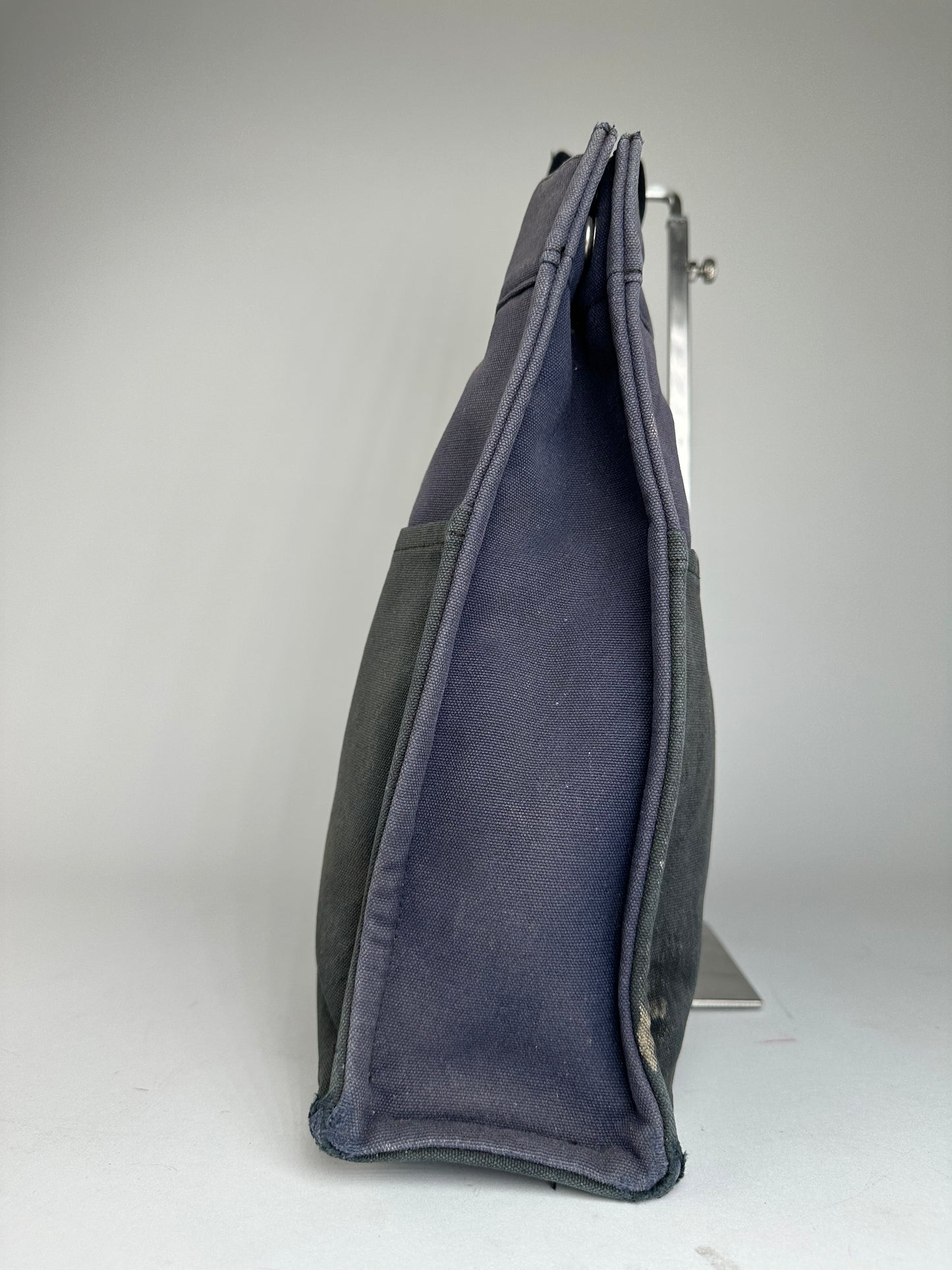 Vintage Hermès Fourre Tout MM Canvas Tote Bag Black Navy