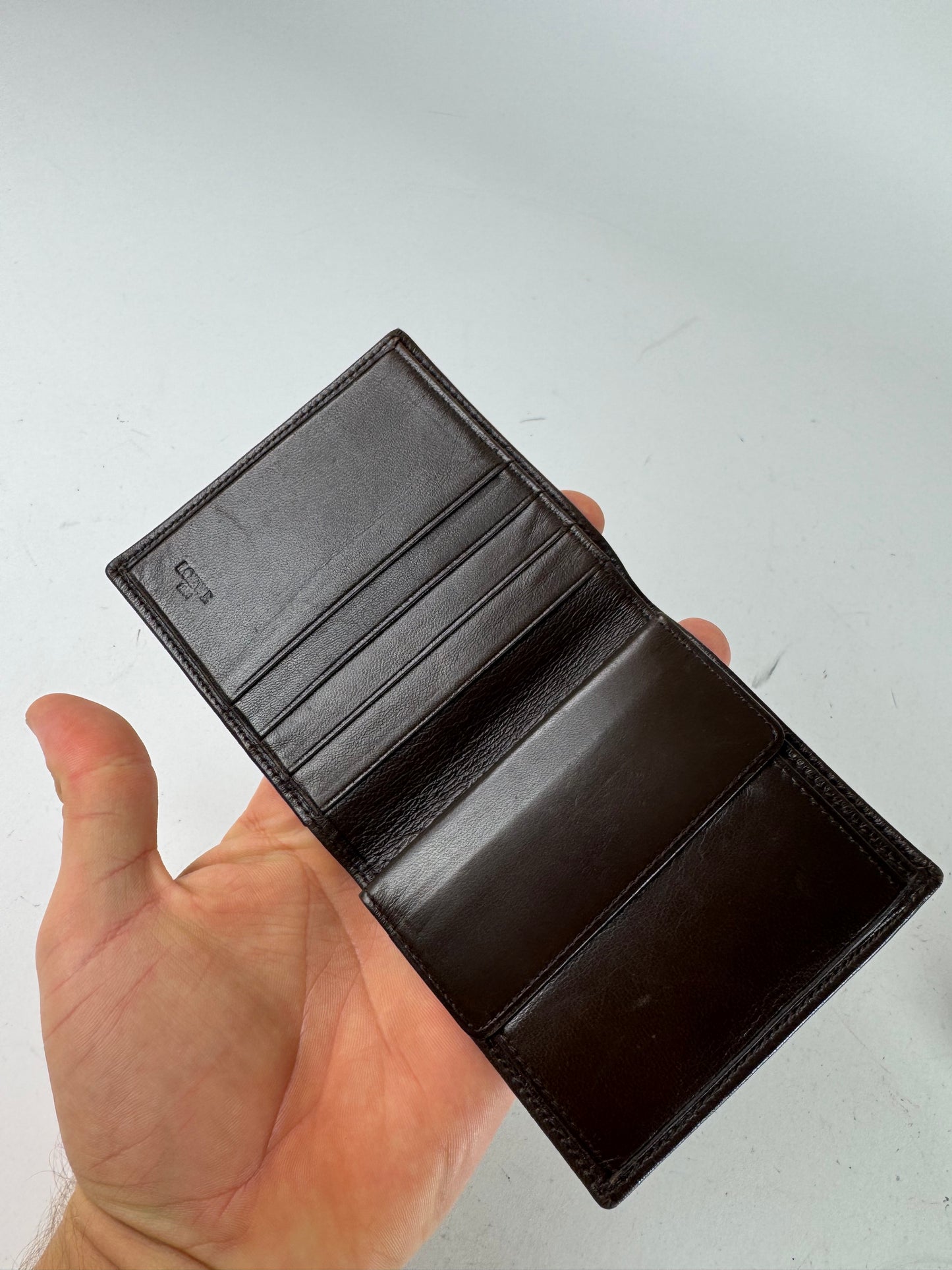 Vintage Loewe Madrid Flapable Leather Wallet dark brown