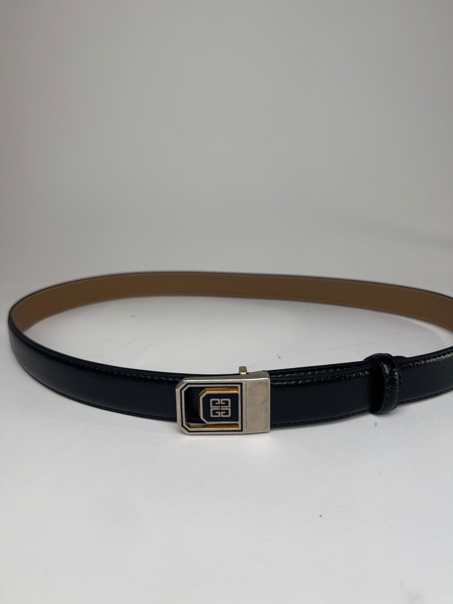 Vintage Givenchy Leather Belt Black